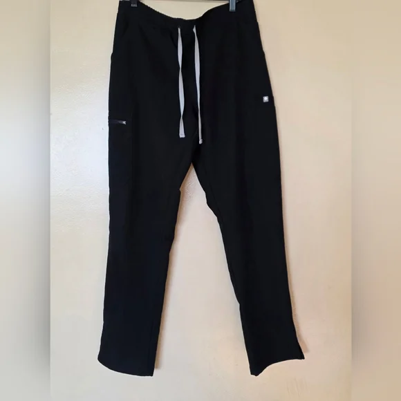 FIGS Yola High Waisted Skinny Tapered Leg Scrub Pants M Black  Tailored Nursing - Picture 2 of 16